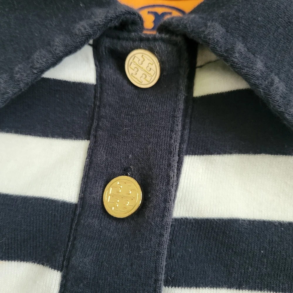 Tory Burch Navy and White Striped Polo Dress